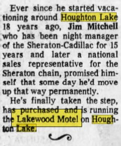 Lakewood Motel - Nov 19 1971 Article (newer photo)